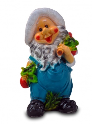 Гипсовая садовая фигурка Гном с овощами